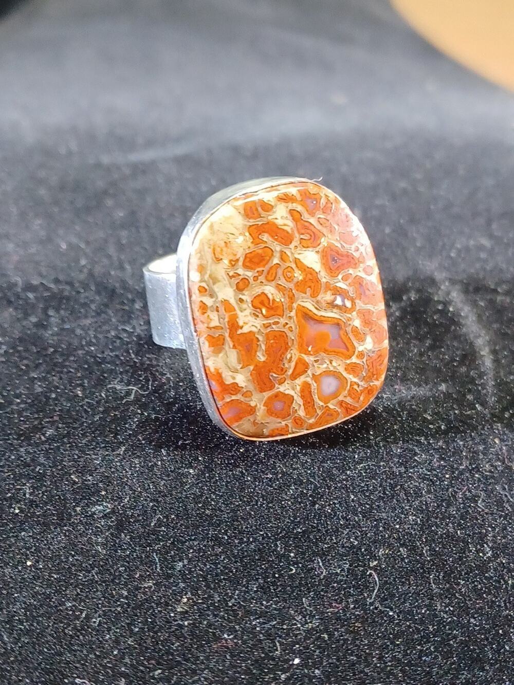 Vintage Handmade Sterling Silver Dinosaur Bone Ring Size 8